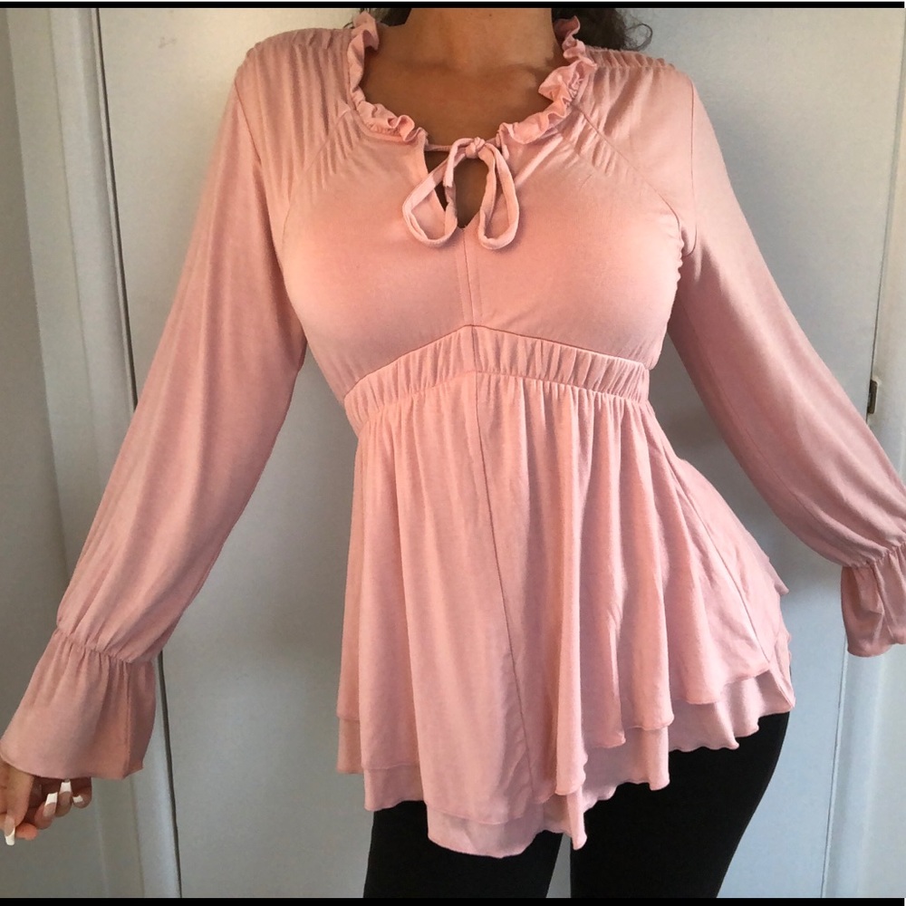Pink Ruffled Blouse